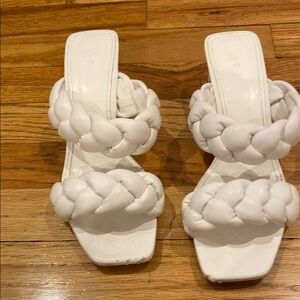 White Braided Sandals